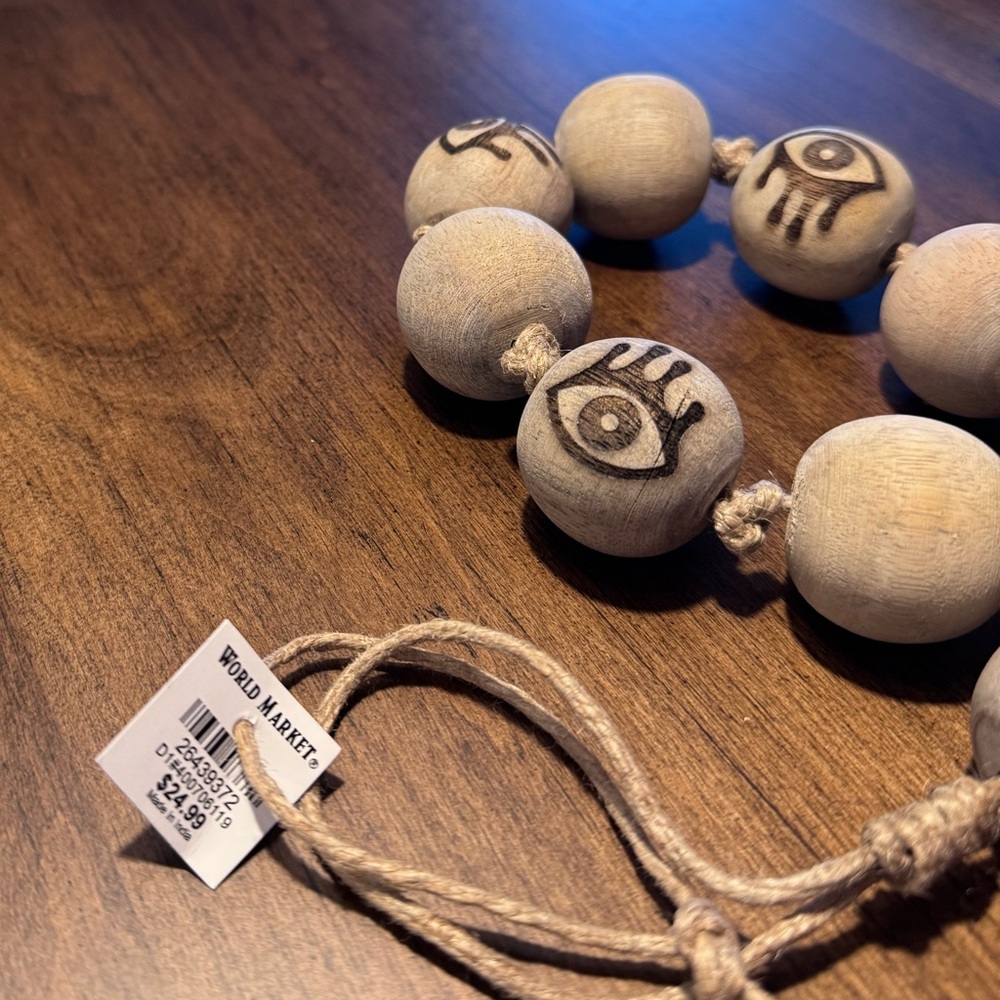 World Market Evil Eye Wooden Bead Decor